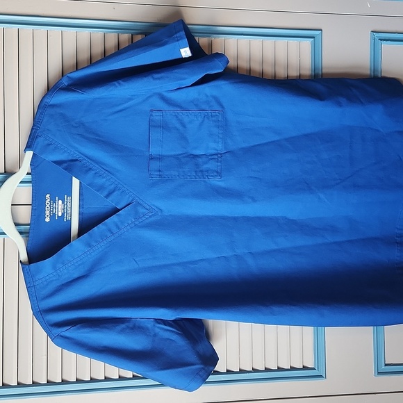 Bordova Unisex Blue Scrub Top - Picture 2 of 10